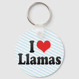 I Love Llamas Key Ring