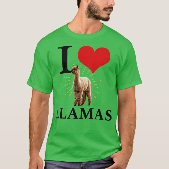 I Love Llamas T-Shirt (Front)