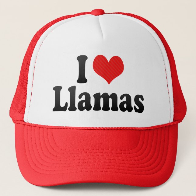 I Love Llamas Trucker Hat (Front)