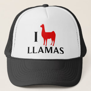 I Love Llamas Trucker Hat