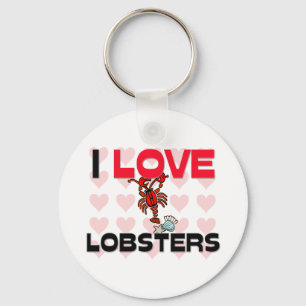 I Love Lobsters Key Ring