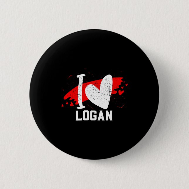 I Love Logan I Heart Logan  6 Cm Round Badge (Front)