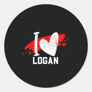 I Love Logan I Heart Logan  Classic Round Sticker