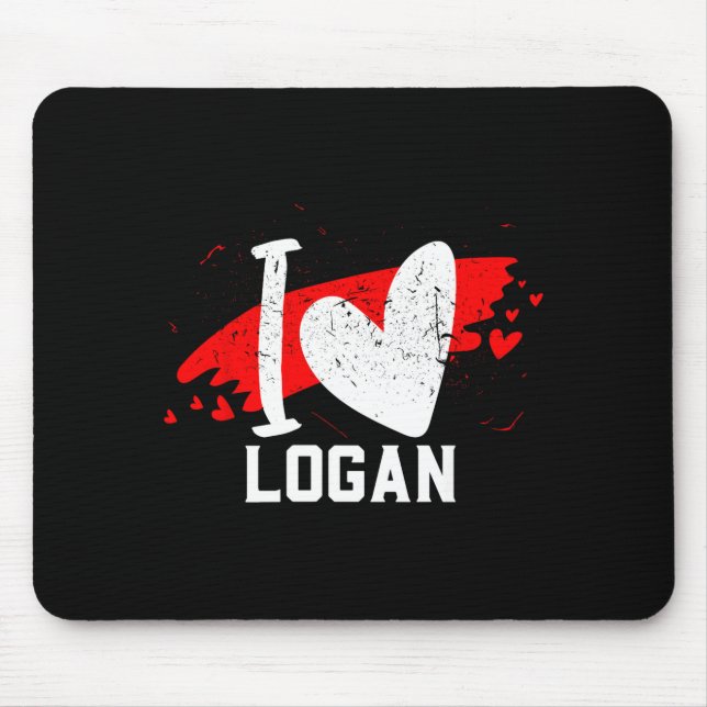 I Love Logan I Heart Logan  Mouse Mat (Front)