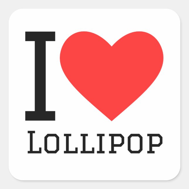 I love lollipop square sticker (Front)