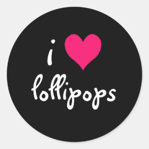 I Love Lollipops Classic Round Sticker