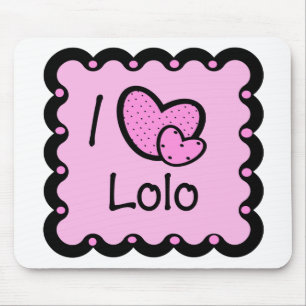 I Love Lolo Cute T-Shirt Mouse Mat