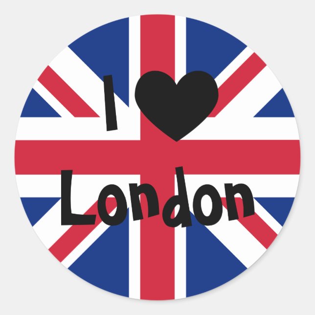 I Love London Classic Round Sticker (Front)
