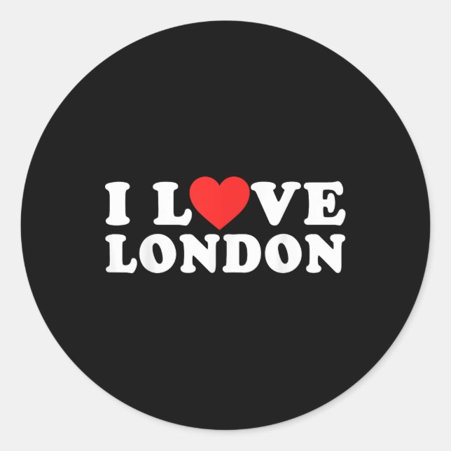 I Love London  Classic Round Sticker (Front)