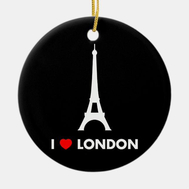 I Love London - Eiffel Tower Christmas Ornament (Front)