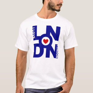 i love london england red and blue design t-shirt