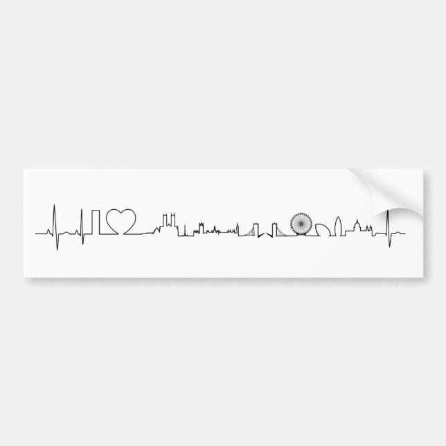 I love London (extraordinary ecg style) souvenir Bumper Sticker (Front)