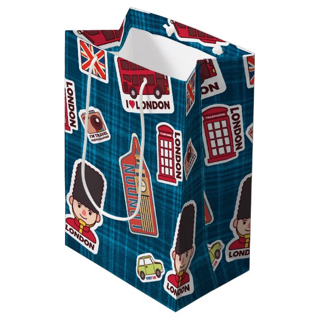 I Love London Medium Gift Bag (Front Angled)