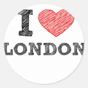 I Love London sketch souvenir Classic Round Sticker