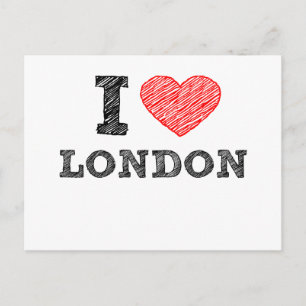 I Love London sketch souvenir Postcard