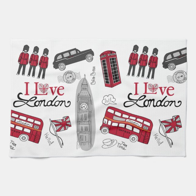 I Love London Tea Towel (Horizontal)