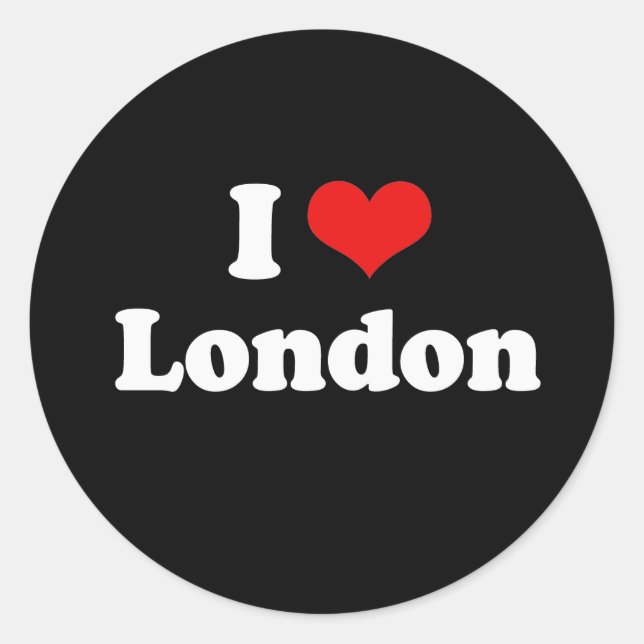 I Love London Tshirt White Tshirt Classic Round Sticker (Front)