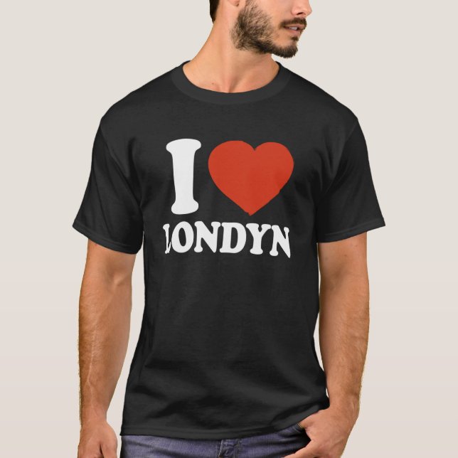 I Love Londyn, I Heart Londyn, Red Heart Valentine T-Shirt (Front)