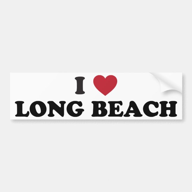 I Love Long Beach California Bumper Sticker (Front)