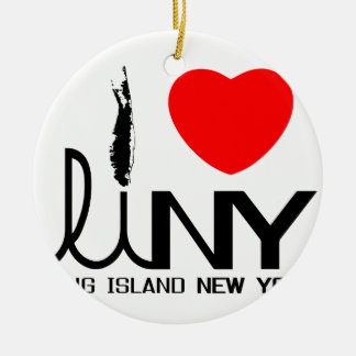 I Love Long Island NY Ceramic Tree Decoration