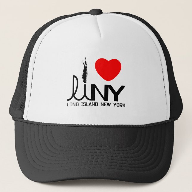 I Love Long Island NY Trucker Hat (Front)