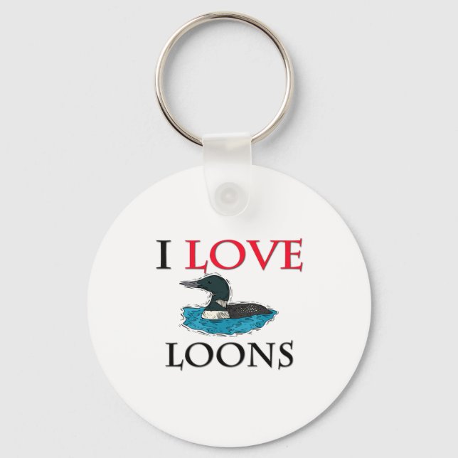 I Love Loons Key Ring (Front)