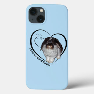 I Love Lop-Eared Rabbits iPad Case (Light Blue)