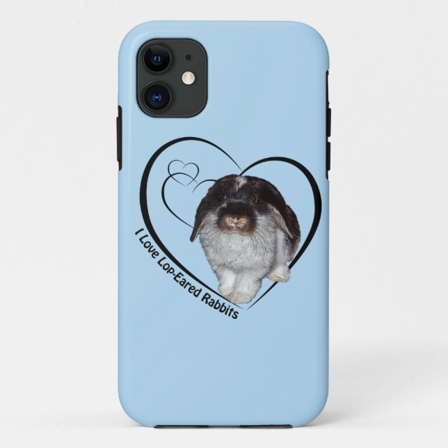 I Love Lop-Eared Rabbits iPhone 5 Case(Light Blue) Case-Mate iPhone Case (Back)