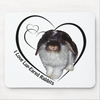 I Love Lop-Eared Rabbits Mouse Mat