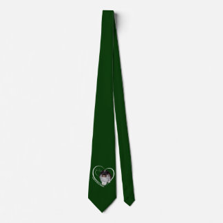 I Love Lop-Eared Rabbits Tie Dbl Sided(Dark Green)