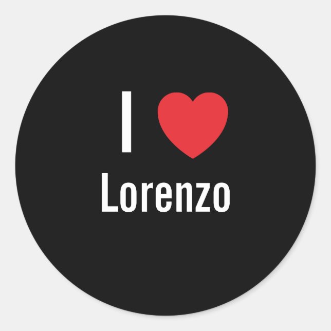 I love Lorenzo Classic Round Sticker (Front)
