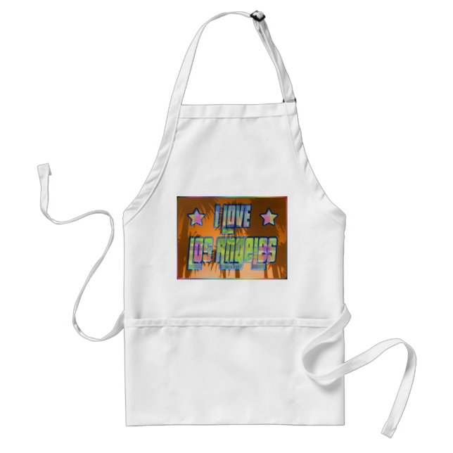 I LOVE Los Angeles Beautiful Orange Sunset APRON (Front)