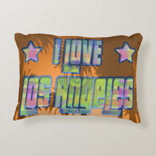 I LOVE Los Angeles Beautiful Orange Sunset Pillow