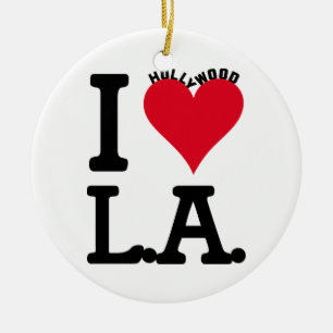 I LOVE LOS ANGELES CERAMIC TREE DECORATION
