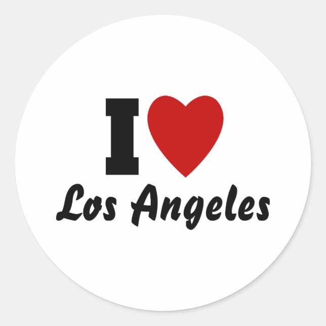 I Love Los Angeles Classic Round Sticker (Front)