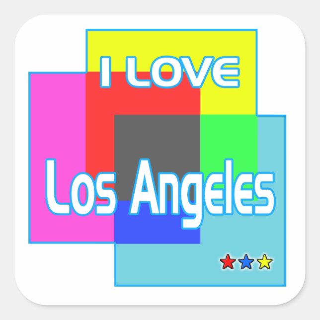"I LOVE Los Angeles Colouring 2" Sticker (Front)