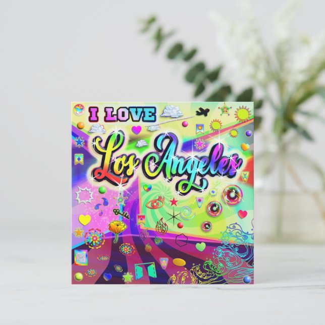 I LOVE Los Angeles Cool Energy Holiday Card (Standing Front)