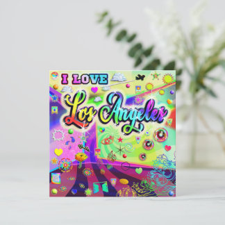 I LOVE Los Angeles Cool Energy Holiday Card