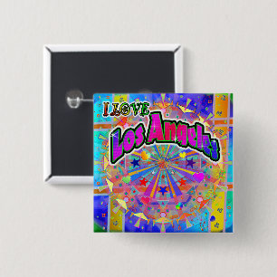 I LOVE Los Angeles Cosmic Unity Button