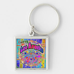I LOVE Los Angeles Cosmic Unity Keychain
