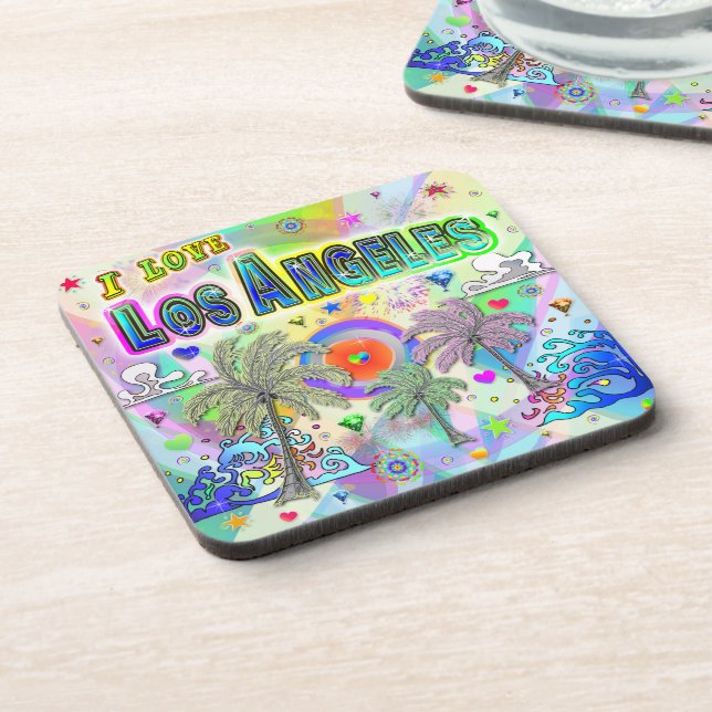 I LOVE Los Angeles Deep Dream Coaster (Left Side)