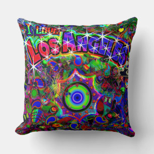 I LOVE Los Angeles Mystic Dance Neo Version Cushion