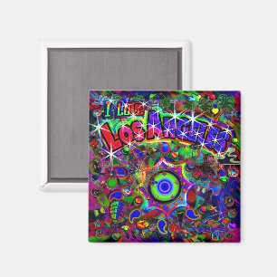 I LOVE Los Angeles Mystic Dance Neo Version Magnet