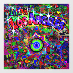 I LOVE Los Angeles Mystic Dance Neo Version Window Cling