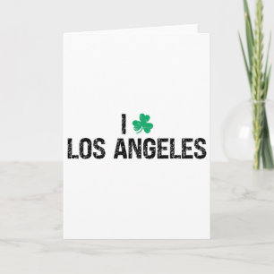 I Love Los Angeles Shamrock Clover St. Patrick's D Card