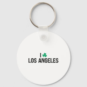 I Love Los Angeles Shamrock Clover St. Patrick's D Key Ring