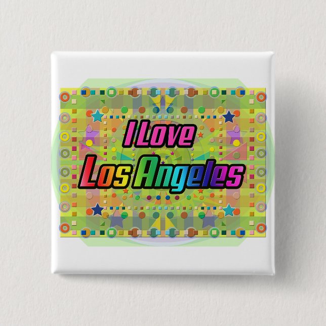 I Love Los Angeles Smile Bright button (Front)