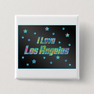 I Love Los Angeles Smile Stars Button