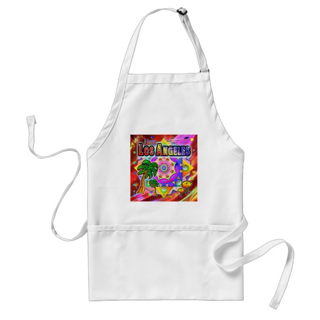 I LOVE Los Angeles Tropical Friends Apron (Front)
