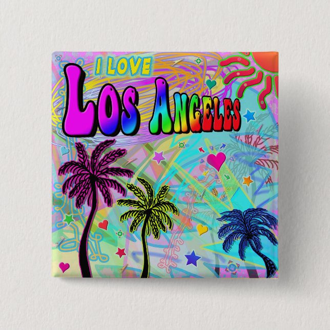 I LOVE Los Angeles Vivid Romance Button (Front)